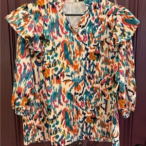 Colorful Abstract Print Women's Top